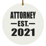 Attorney Established EST. 2021 - Circle Ornament