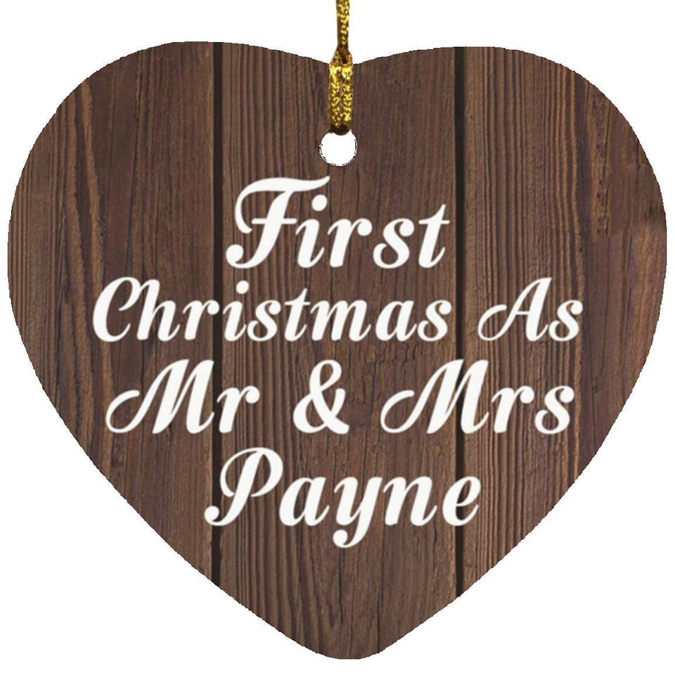First Christmas As Mr & Mrs Payne - Heart Ornament D