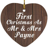 First Christmas As Mr & Mrs Payne - Heart Ornament D