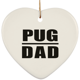 Pug Dad - Heart Ornament