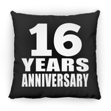16th Anniversary 16 Years - Throw Pillow Black