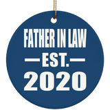Father In Law Established EST. 2020 - Circle Ornament