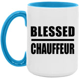 Blessed Chauffeur - 15oz Accent Mug Blue