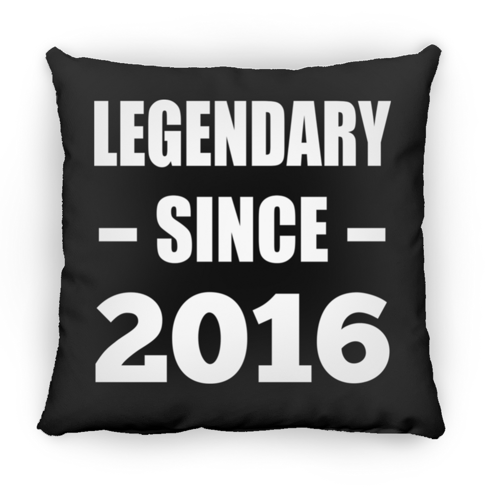 8th Birthday Legendary Since 2016 - Throw Pillow Black