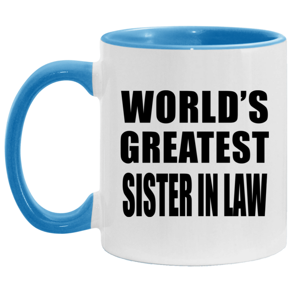 World's Greatest Sister In Law - 11oz Accent Mug Blue