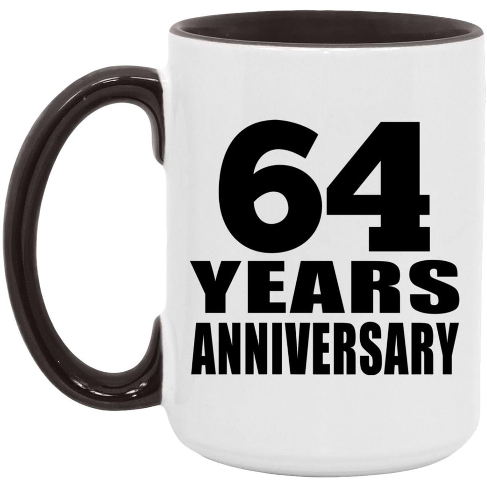 64th Anniversary 64 Years - 15oz Accent Mug Black
