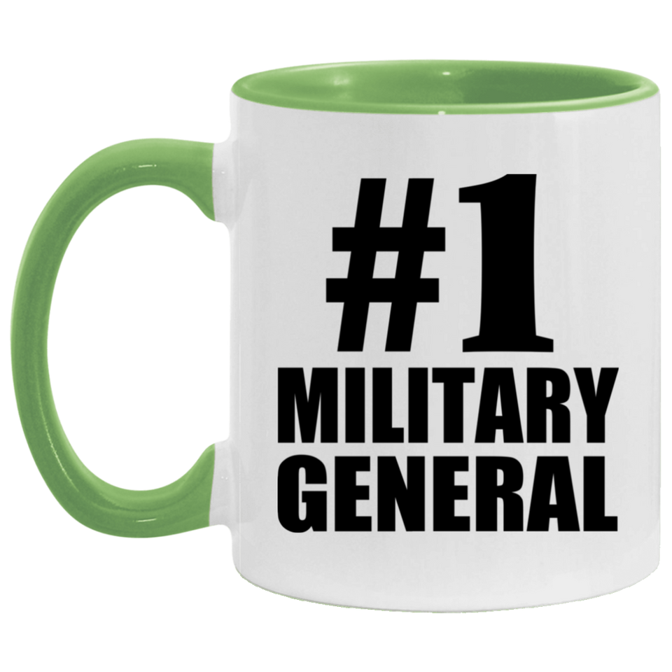 Number One #1 Military General - 11oz Accent Mug Green