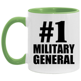 Number One #1 Military General - 11oz Accent Mug Green
