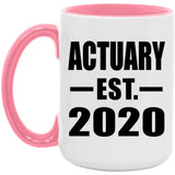 Actuary Established EST. 2020 - 15oz Accent Mug Pink
