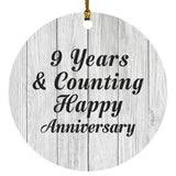 Happy 9th Anniversary 9 Years & Counting - Circle Ornament F