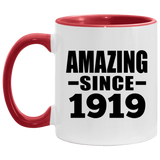 105th Birthday Amazing Since 1919 - 11oz Accent Mug Red