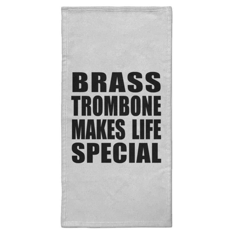 Brass Trombone Makes Life Special - Hand Towel