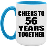 56th Anniversary Cheers To 56 Years Together - 15oz Accent Mug Blue