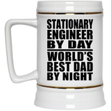 Stationary Engineer By Day World's Best Dad By Night - Beer Stein