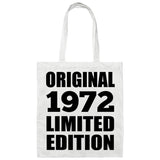 52nd Birthday Original 1972 Limited Edition - Tote Bag White