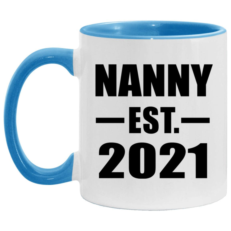 Nanny Established EST. 2021 - 11oz Accent Mug Blue
