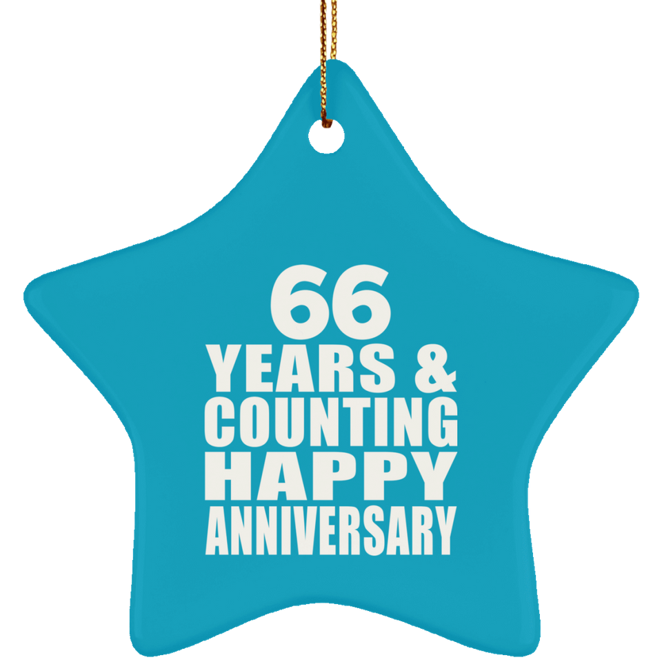 Happy 66th Anniversary 66 Years & Counting - Star Ornament
