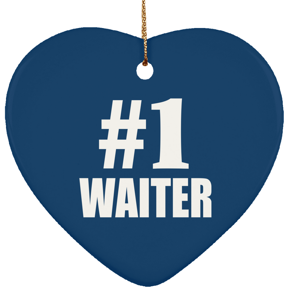 Number One #1 Waiter - Heart Ornament