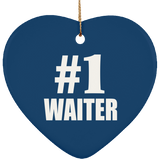 Number One #1 Waiter - Heart Ornament