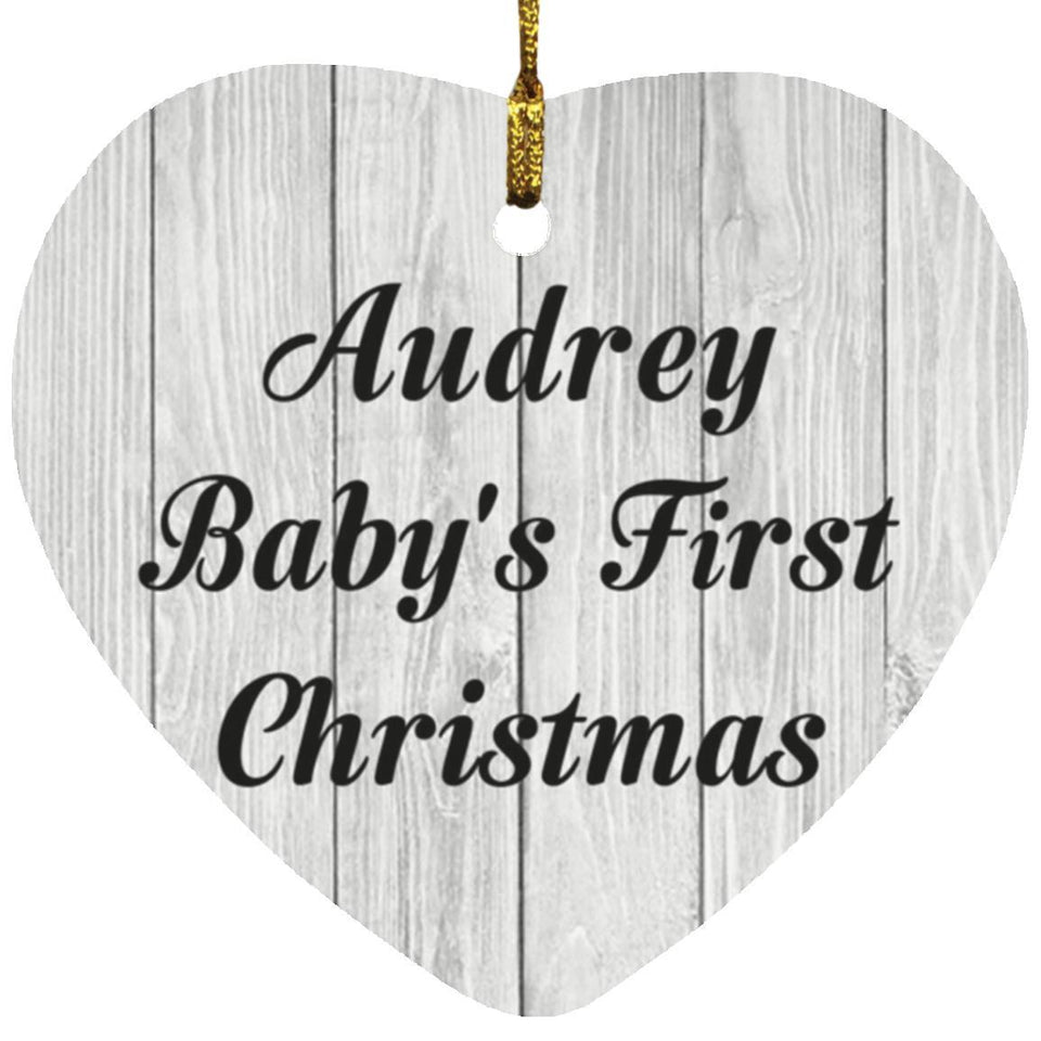 Audrey Baby's First Christmas - Heart Ornament F