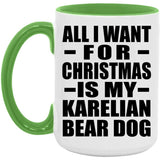 All I Want For Christmas Is My Karelian Bear Dog - 15oz Accent Mug Green