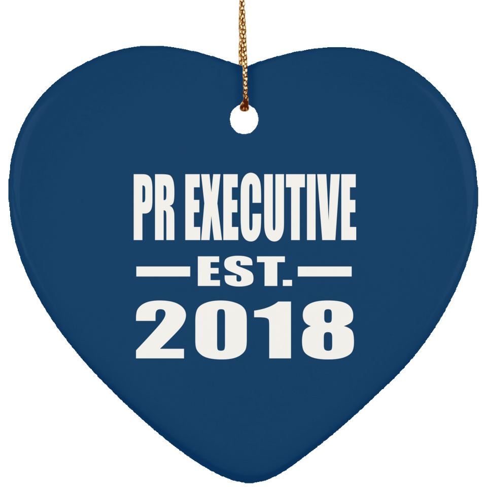 Pr Executive Established EST. 2018 - Heart Ornament