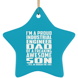 Proud Industrial Engineer Dad Of Awesome Son - Star Ornament