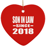 Son In Law Since 2018 - Heart Ornament