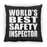 World's Best Safety Inspector - Throw Pillow Black