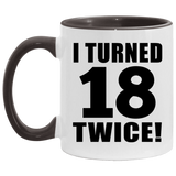 36th Birthday I Turned 18 Twice - 11oz Accent Mug Black