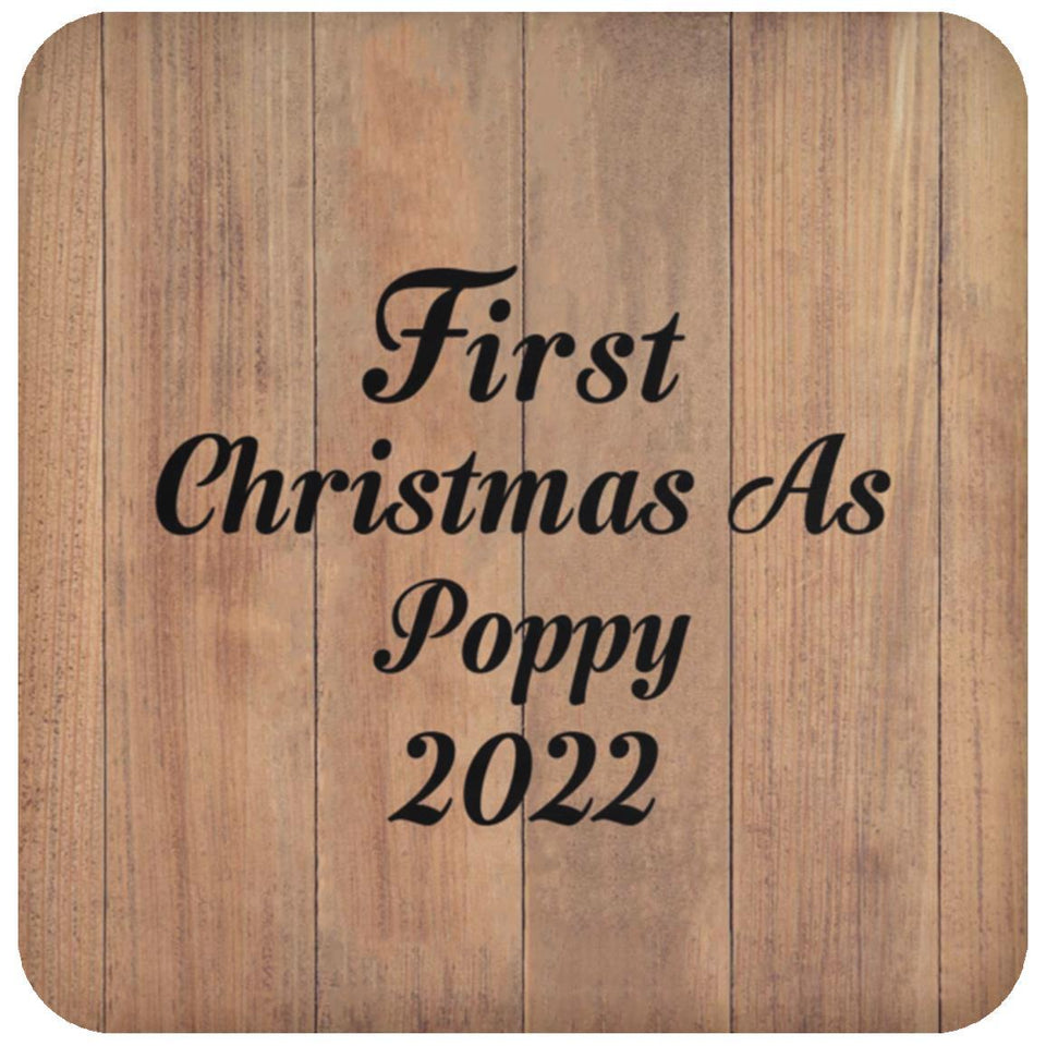 First Christmas As Poppy 2022 - Drink Coaster C