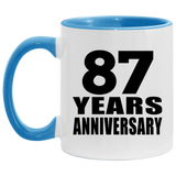 87th Anniversary 87 Years - 11oz Accent Mug Blue
