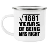 41st Anniversary Square Root of 1681 Years of Being Mrs Right - 12oz Camping Mug