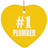Number One #1 Plumber - Heart Ornament