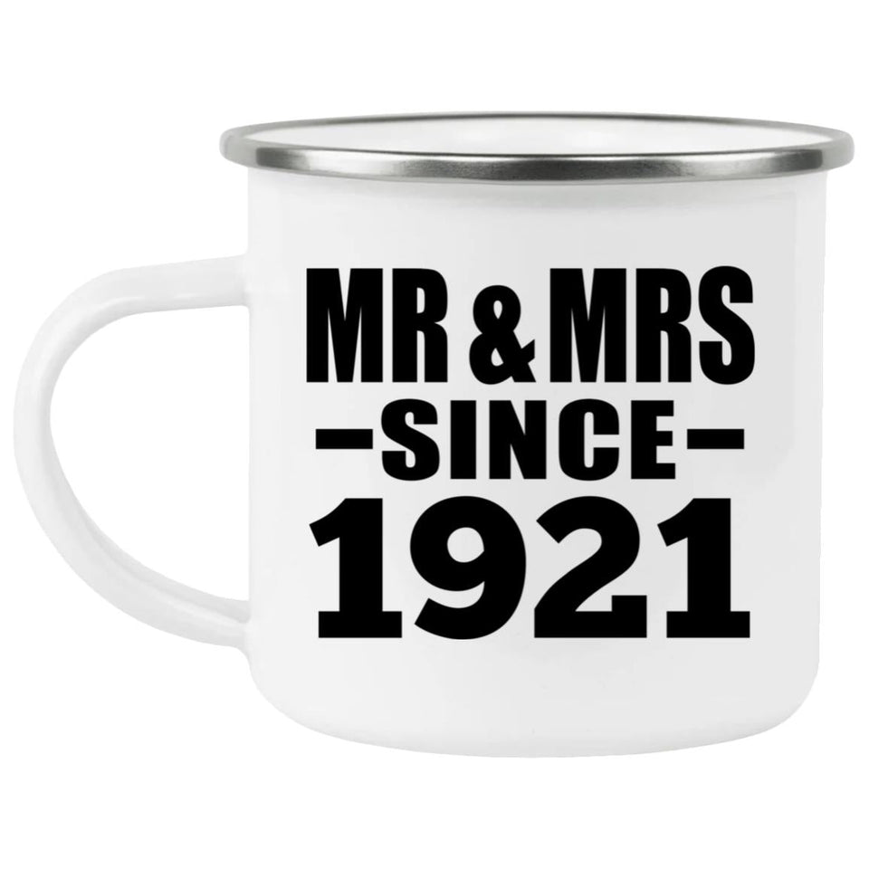 103rd Anniversary Mr & Mrs Since 1921 - 12oz Camping Mug