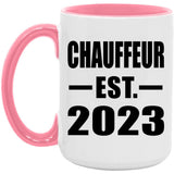 Chauffeur Established EST. 2023 - 15oz Accent Mug Pink