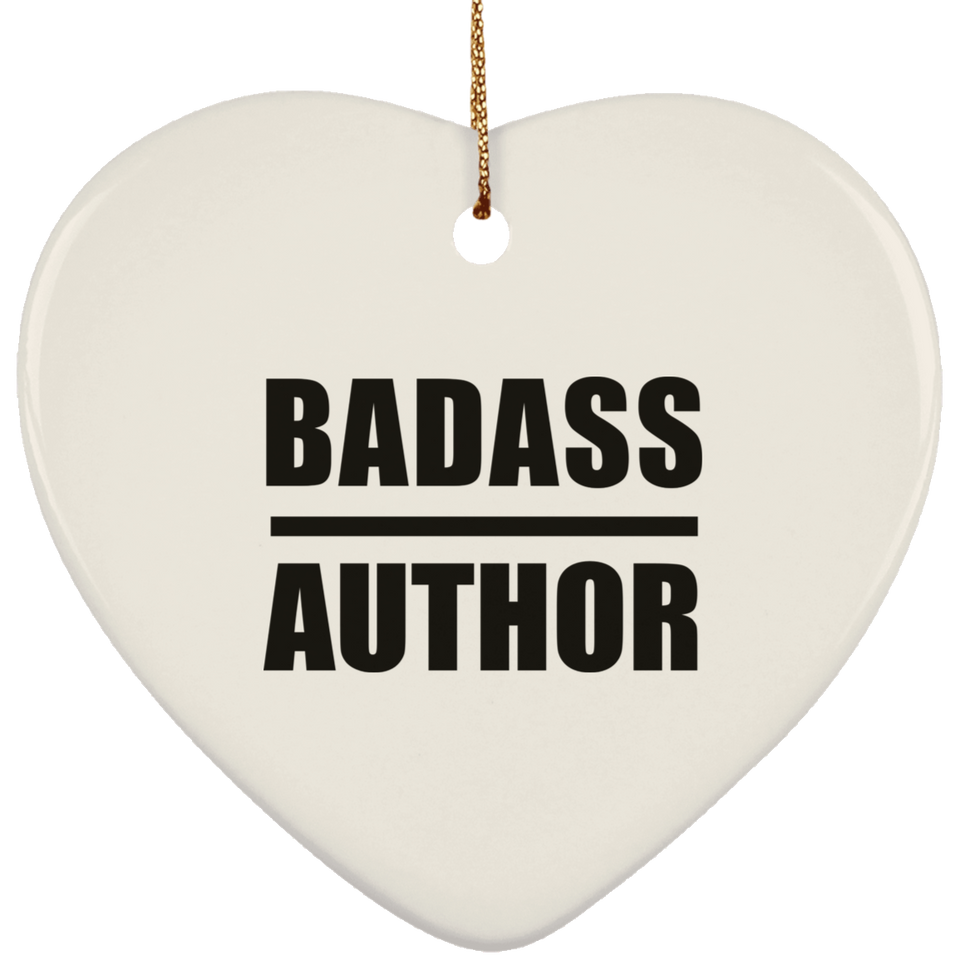 Badass Author - Heart Ornament