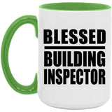 Blessed Building Inspector - 15oz Accent Mug Green