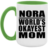 Nora World's Okayest Mom - 15oz Accent Mug Green