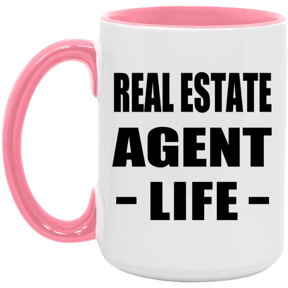 Real Estate Agent Life - 15oz Accent Mug Pink