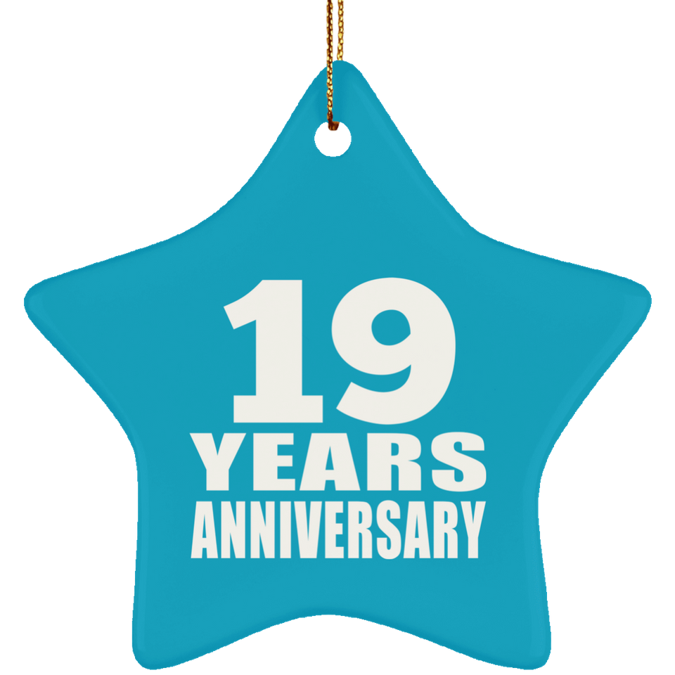 19th Anniversary 19 Years - Star Ornament