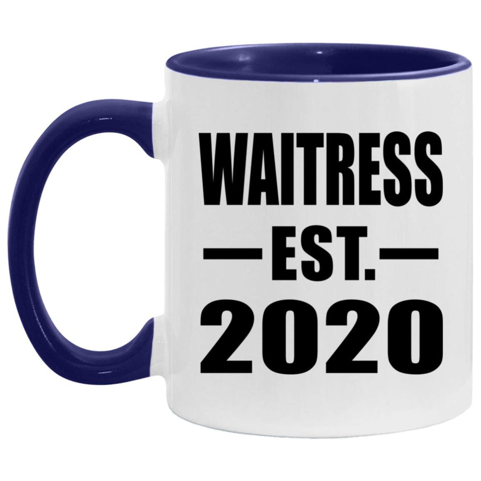 Waitress Established EST. 2020 - 11oz Accent Mug Purple