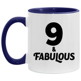 9th Birthday 9 & Fabulous - 11oz Accent Mug Purple