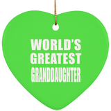 World's Greatest Granddaughter - Heart Ornament