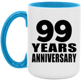 99th Anniversary 99 Years - 15oz Accent Mug Blue