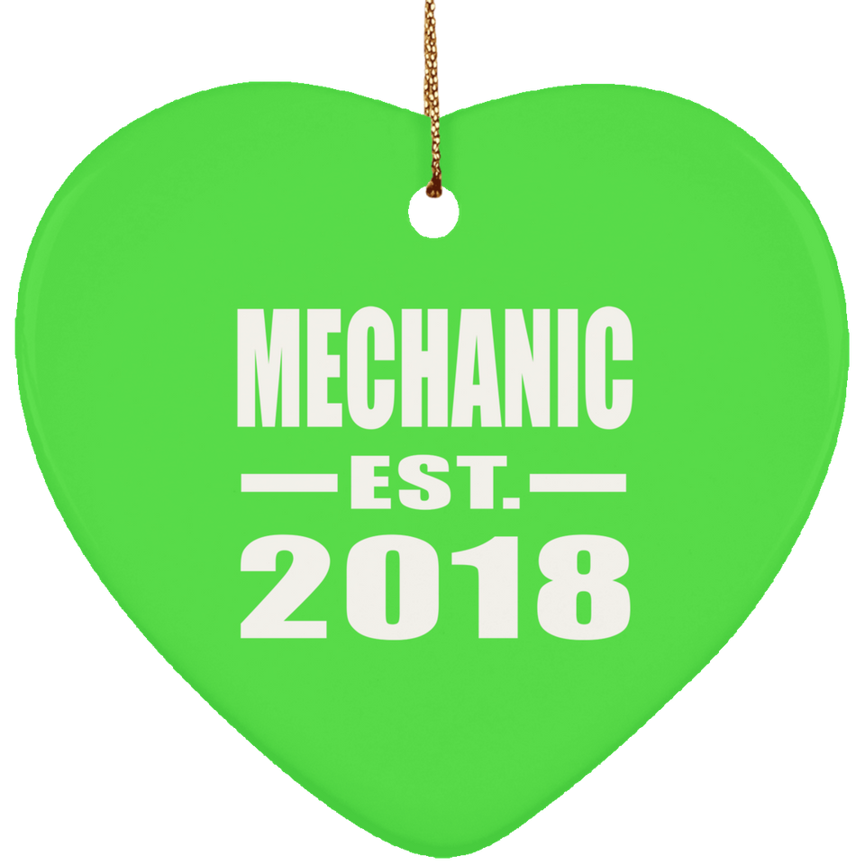 Mechanic Established EST. 2018 - Heart Ornament