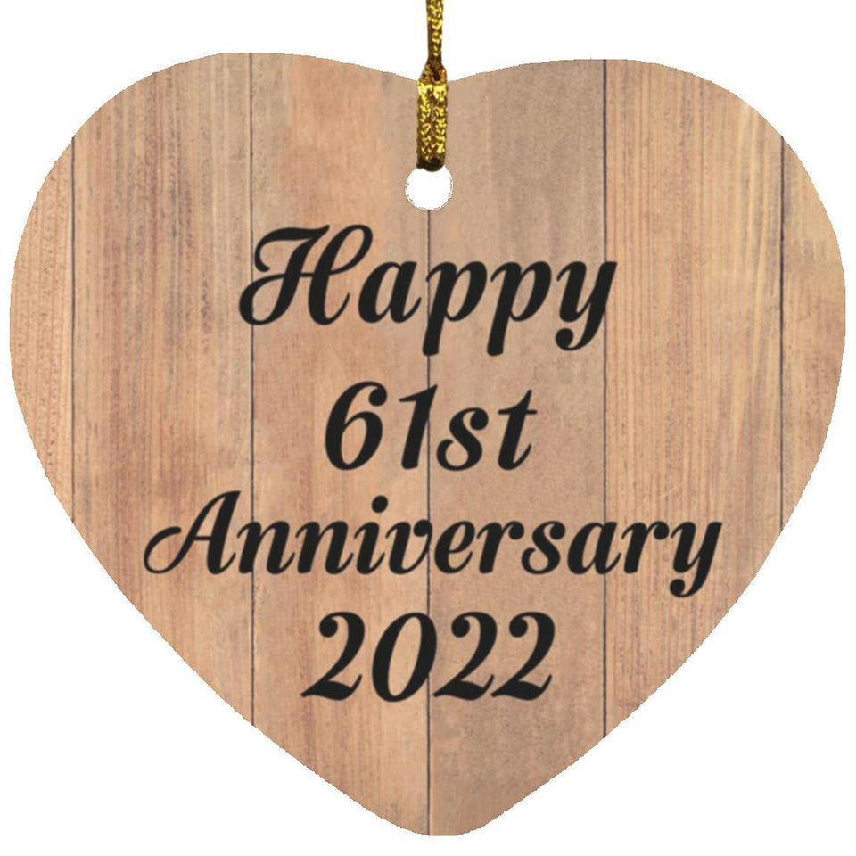 Happy 61st Anniversary 2022 - Heart Ornament C