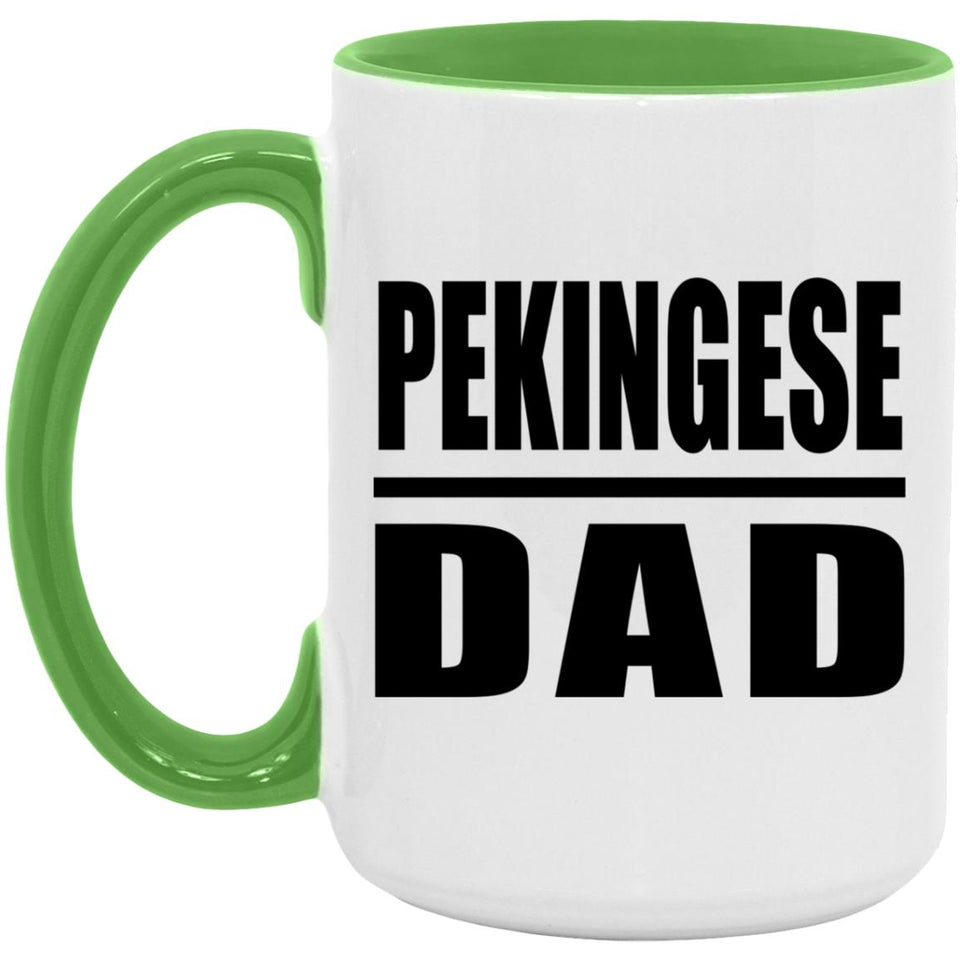 Pekingese Dad - 15oz Accent Mug Green