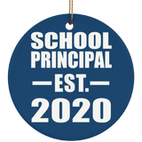 School Principal Established EST. 2020 - Circle Ornament