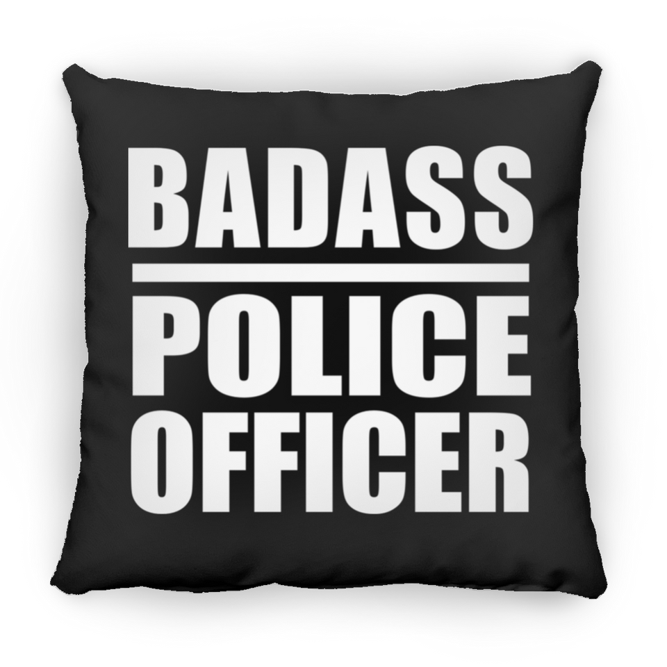 Badass Police Officer - Throw Pillow Black